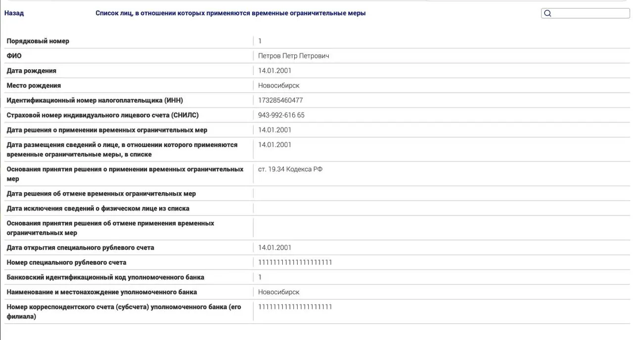 Минюст запустил реестр для россиян за пределами страны, подпадающих под политические статьи. Реестр позволяет ограничивать доступ к имуществу, банковским операциям и другим услугам.
