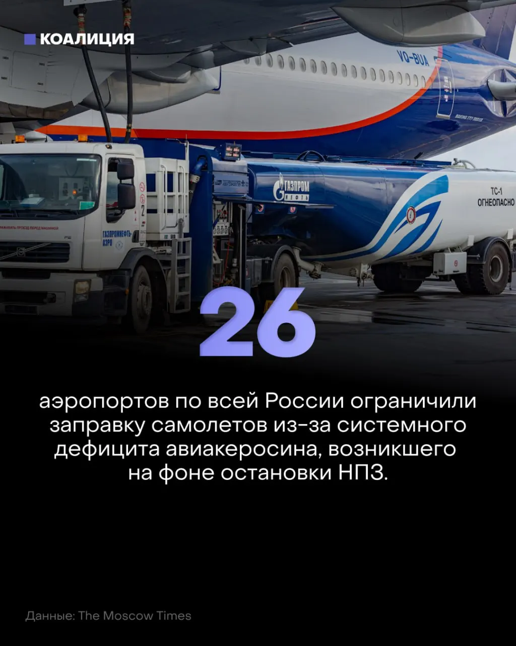 Из-за введённых лимитов на керосин ограничения коснулись 26 аэропортов по всей стране; авиационное топливо стало дороже, эксперты ждут дальнейших ценовых скачков до окончания ремонта НПЗ.
